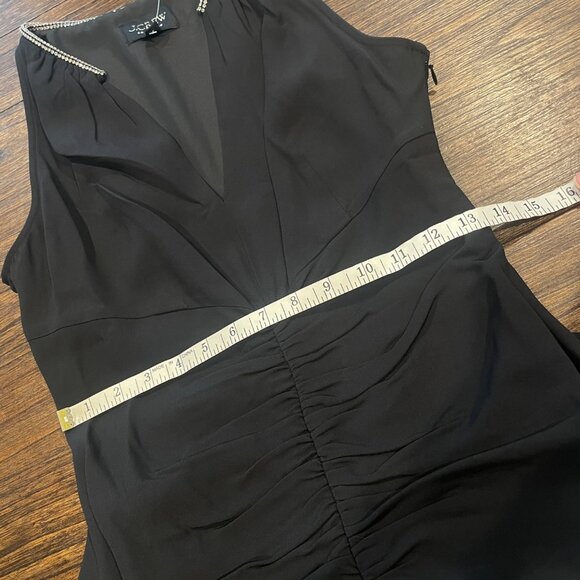 NWT J.Crew Collection Sz 6 Black Full-Length Embellished Ruched Dress CD510 - Picture 12 of 15